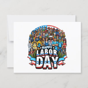 Grappige Dag van de Arbeid Happy American Labor Da Briefkaart