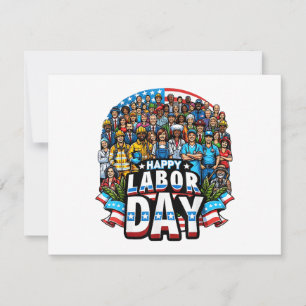 Grappige Dag van de Arbeid Happy American Labor Da Feestdagenkaart