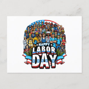 Grappige Dag van de Arbeid Happy American Labor Da Feestdagenkaart