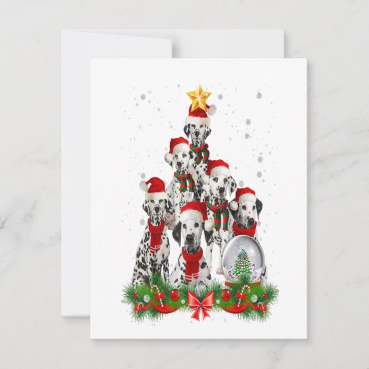 Grappige Dalmatiër Hond Kerstboom Cadeau Kaart (Voorkant)