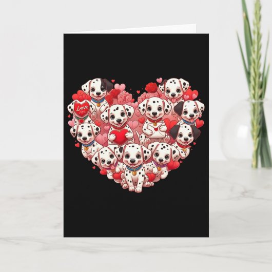 Grappige Dalmatische Hart Valentijnsdag Dalmatisch Kaart (Voorkant)
