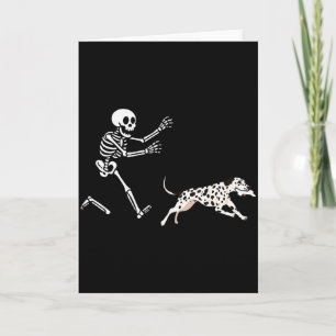 Grappige Dalmatische ren skelet Halloween Kaart