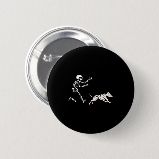 Grappige Dalmatische ren skelet Halloween Ronde Button 5,7 Cm (Voorkant /achterkant)