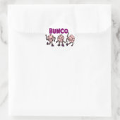 Grappige Dancing Bunco Dice Ronde Sticker (Tas)