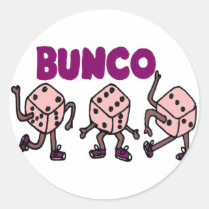 Grappige Dancing Bunco Dice Ronde Sticker