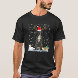 Grappige Dane Hond Lelijke Sweater Kerstverlichtin T-shirt