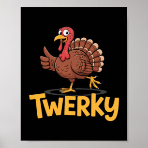 Grappige Dankzegging Dansende Kalkoen Grappenmaker Poster