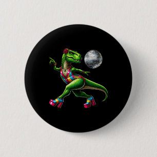 Grappige dansende dinosaurus1  ronde button 5,7 cm