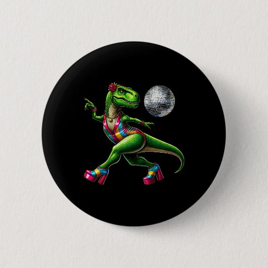 Grappige dansende dinosaurus1 ronde button 5,7 cm (Voorkant)