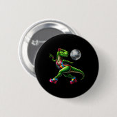 Grappige dansende dinosaurus1 ronde button 5,7 cm (Voorkant /achterkant)