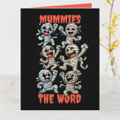 Grappige Dansende Mumie de Uitdrukking Kaart (Gele Bloem)