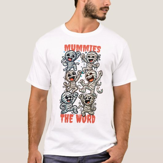 Grappige dansende mummies het woord t-shirt (Voorkant)