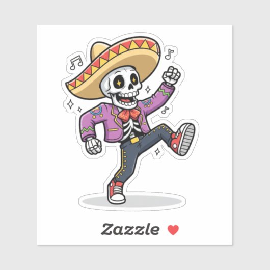 Grappige Dansende Skelet Op Maat Gemaakte Vinyl St Sticker (Vel)