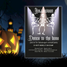 Grappige dansende zwarte skelet Halloween-feest