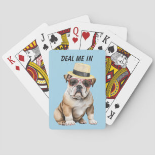 Grappige Dapper Bulldog deal me in Pokerkaarten