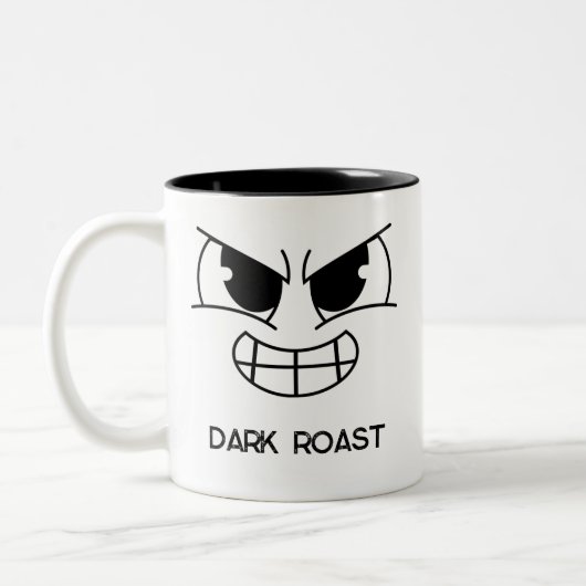 Grappige Dark Roast Evil Face Coffee Mok (Links)