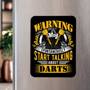 Grappige dart waarschuwing - dart speler magneet