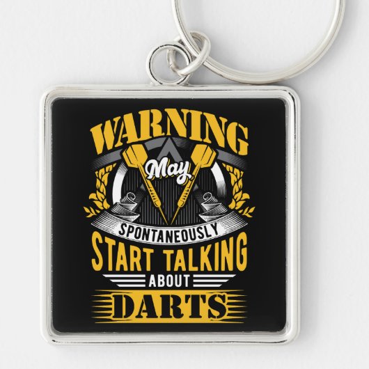 Grappige Dart Warning Premium Sleutelhanger (Voorkant)
