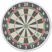 Grappige Dartbord Pijlen Bord Cirkel Monogram Fun Sticker (Voorkant)