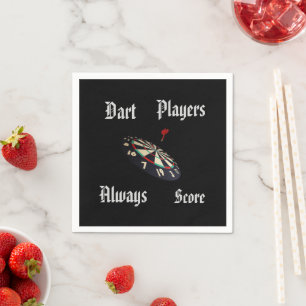 Grappige darts spelers scoren, servet