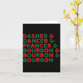 Grappige Dasher Danser Prancer & Bourbon Kerst Kaart (Gele Bloem)