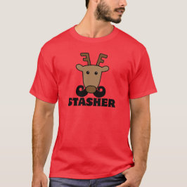 grappige dasher snor renrees t-shirt