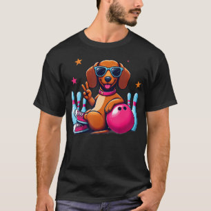 Grappige Dasjkorthond Bowlen Grappige Hond Speelt T-shirt