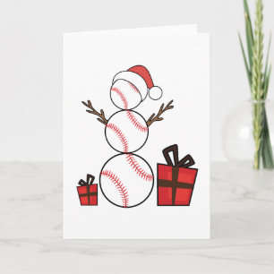 Grappige de Sneeuwman van het Honkbal van Kerstmis Feestdagen Kaart