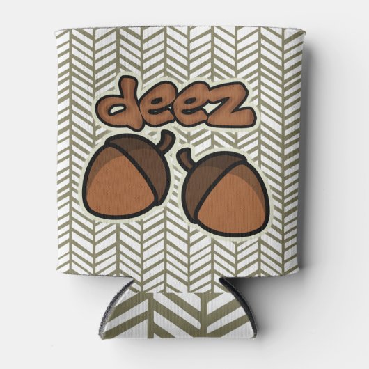 Grappige Deez Nuts met visgraat Blikjeskoeler (Voorkant)