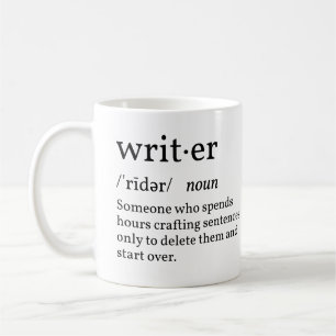 Grappige definitie schrijver koffiemok
