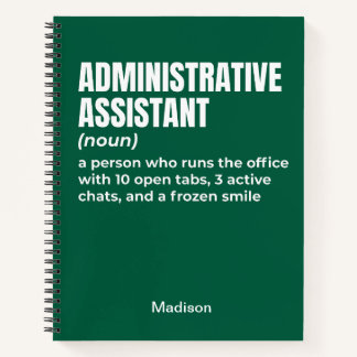 Grappige definitie van administratief assistent (W Notitieboek