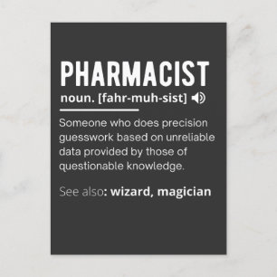 grappige definitie van apotheker sarcastisch T-shi Briefkaart