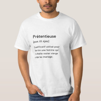 Grappige definitie van het woord pretentieus. t-shirt