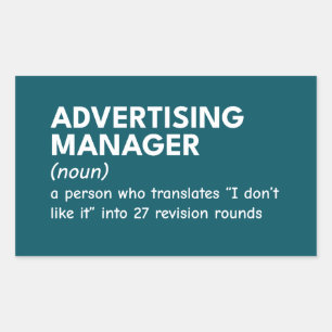 Grappige definitie van marketingmanager rechthoekige sticker