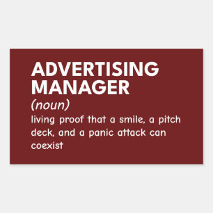 Grappige definitie van marketingmanager rechthoekige sticker