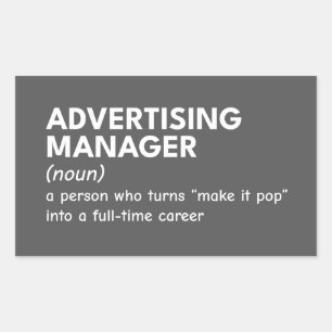 Grappige definitie van marketingmanager rechthoekige sticker