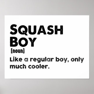 Grappige definitie van squashjongen Squashliefhebb Poster