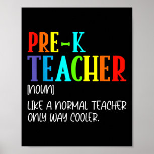 Grappige definitie voor pre-k leerkracht terug naa poster