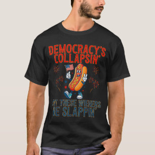 Grappige democratie stort in maar deze wieners zij t-shirt