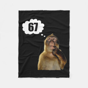 Grappige Denkende Aap Meme Zes Zeven 6 7 Meme  Fleece Deken
