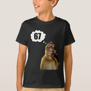 Grappige Denkende Aap Meme Zes Zeven 6 7 Meme T-shirt