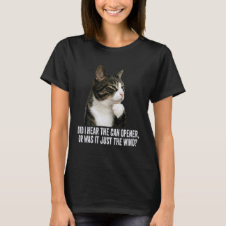 Grappige Denkende Kat - Hoorde Ik Blikopener Of Ge T-shirt