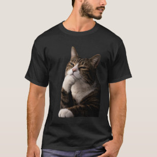 Grappige Denkende Kat T-shirt
