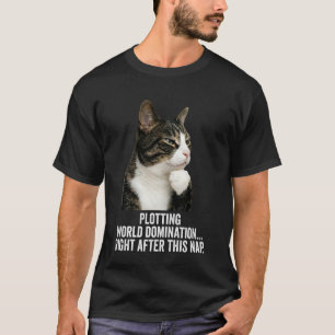 Grappige Denkende Kat - Wereldheerschappij Beramen T-shirt