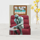 Grappige denker die aan je denkt kaart (Gele Bloem)