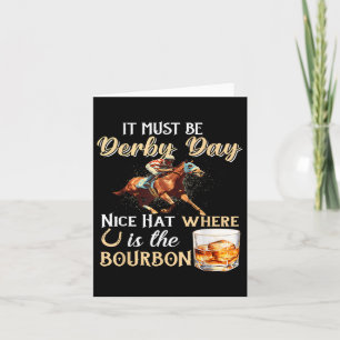 Grappige Derby Dag Leuk Pet Bourbon Waar Paardenre Kaart