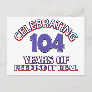 Grappige design voor 104e verjaardag briefkaart