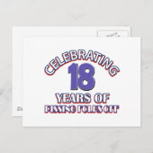 Grappige design voor 18 jaar briefkaart (Voorkant / Achterkant)