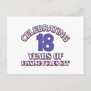 Grappige design voor 18 jaar briefkaart