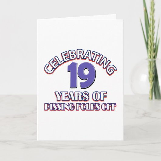 Grappige design voor 19 jaar kaart (Voorkant)